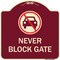 Signmission Never Block Gate with No CarHeavy-Gauge Aluminum Architectural Sign, 18" x 18", BU-1818-23862 A-DES-BU-1818-23862 - alternate 1